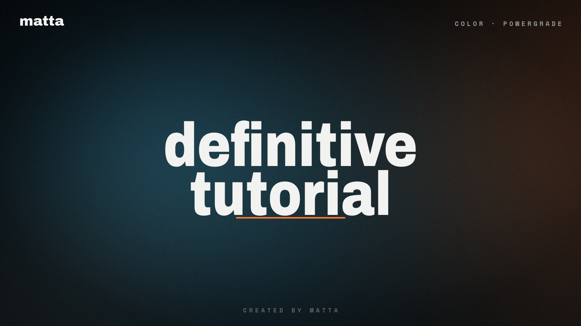 Definitive Tutorial